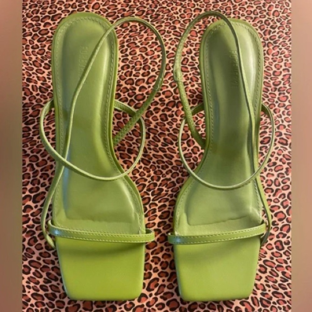 Forever 21 Women’s Strappy Faux Leather Kitten Heels Size 7